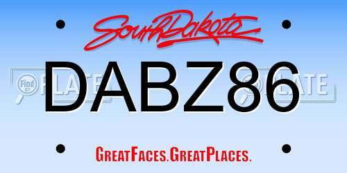 DABZ86 South Dakota License Plate