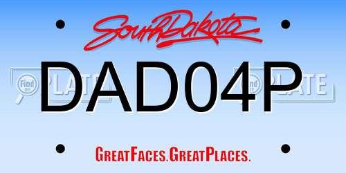 DAD04P South Dakota License Plate