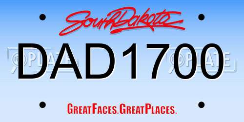 DAD1700 South Dakota License Plate
