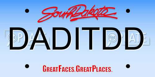 DADITDD South Dakota License Plate