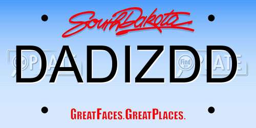 DADIZDD South Dakota License Plate