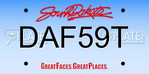 DAF59T South Dakota License Plate