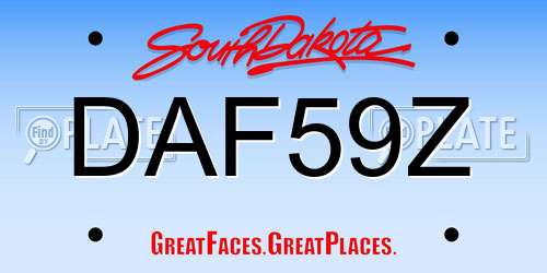 DAF59Z South Dakota License Plate