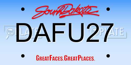 DAFU27 South Dakota License Plate