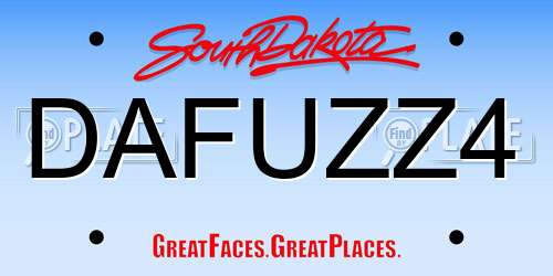 DAFUZZ4 South Dakota License Plate