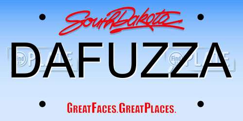 DAFUZZA South Dakota License Plate