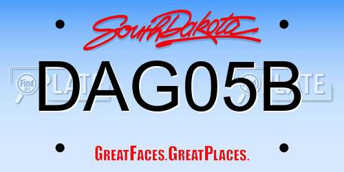 DAG05B South Dakota License Plate