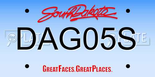 DAG05S South Dakota License Plate