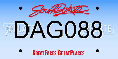DAG088 South Dakota License Plate