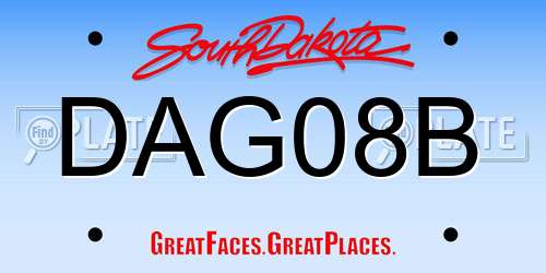 DAG08B South Dakota License Plate
