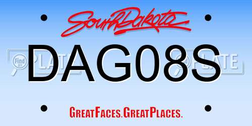 DAG08S South Dakota License Plate