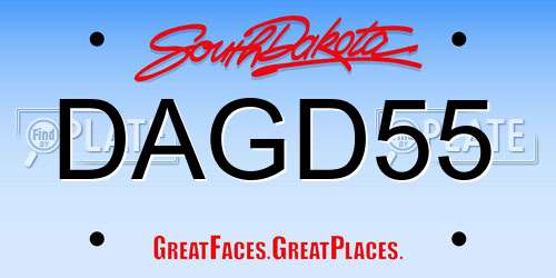 DAGD55 South Dakota License Plate