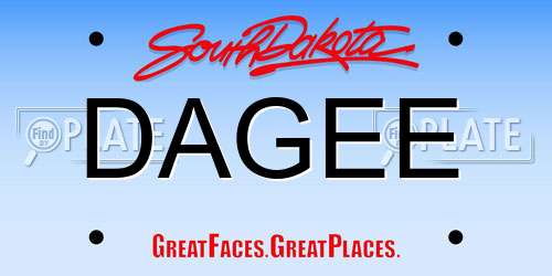 DAGEE South Dakota License Plate