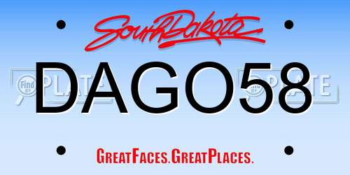 DAGO58 South Dakota License Plate