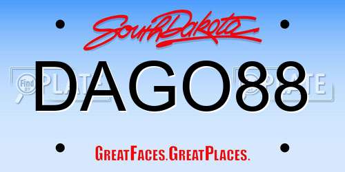 DAGO88 South Dakota License Plate