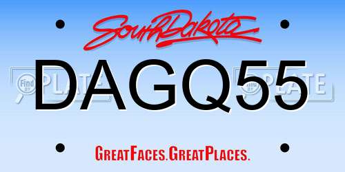 DAGQ55 South Dakota License Plate