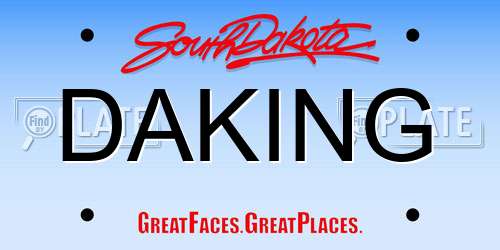 DAKING South Dakota License Plate