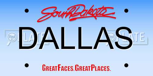 DALLAS South Dakota License Plate