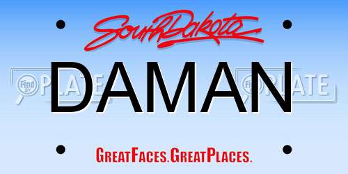 DAMAN South Dakota License Plate