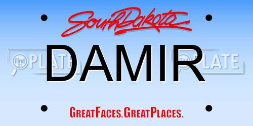 DAMIR South Dakota License Plate