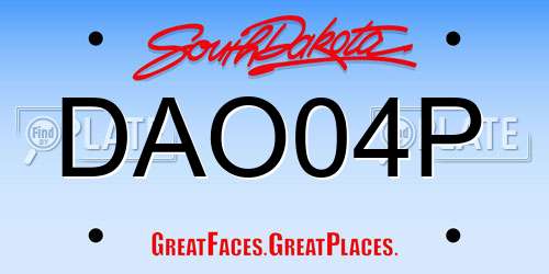 DAO04P South Dakota License Plate