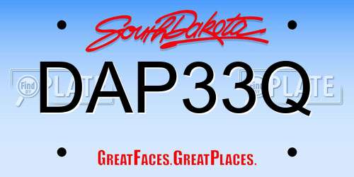 DAP33Q South Dakota License Plate