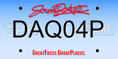 DAQ04P South Dakota License Plate