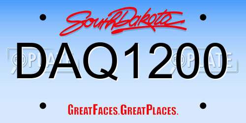 DAQ1200 South Dakota License Plate