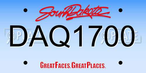 DAQ1700 South Dakota License Plate