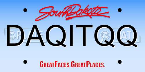 DAQITQQ South Dakota License Plate