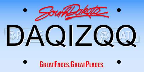 DAQIZQQ South Dakota License Plate