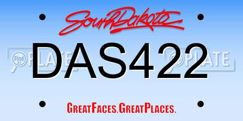 DAS422 South Dakota License Plate