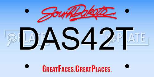 DAS42T South Dakota License Plate