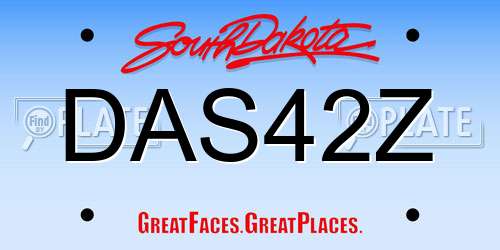 DAS42Z South Dakota License Plate