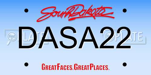 DASA22 South Dakota License Plate