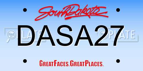 DASA27 South Dakota License Plate