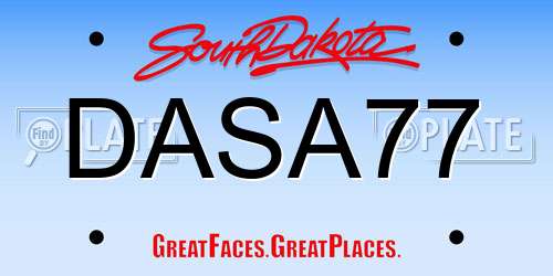 DASA77 South Dakota License Plate