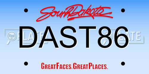 DAST86 South Dakota License Plate