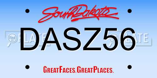 DASZ56 South Dakota License Plate