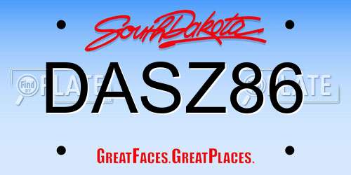 DASZ86 South Dakota License Plate