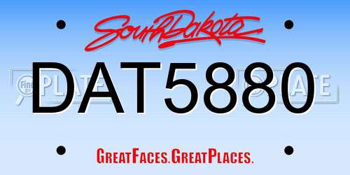 DAT5880 South Dakota License Plate