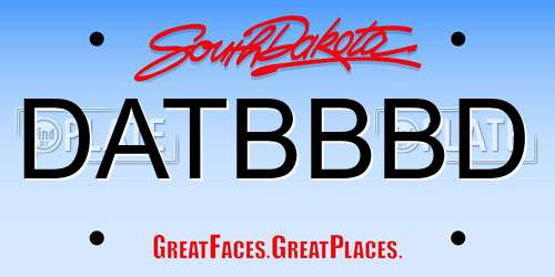 DATBBBD South Dakota License Plate