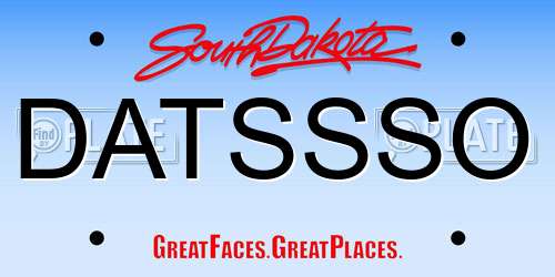 DATSSSO South Dakota License Plate