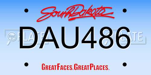 DAU486 South Dakota License Plate