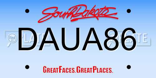 DAUA86 South Dakota License Plate
