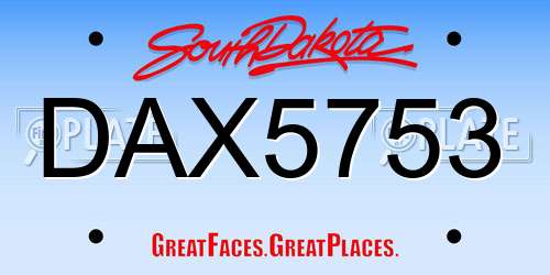 DAX5753 South Dakota License Plate