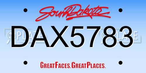 DAX5783 South Dakota License Plate