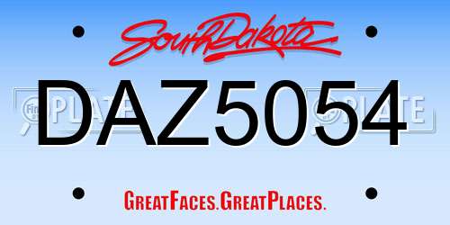 DAZ5054 South Dakota License Plate
