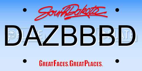 DAZBBBD South Dakota License Plate