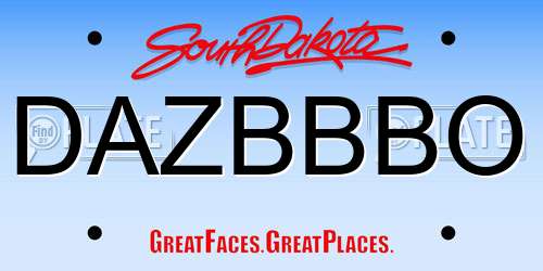 DAZBBBO South Dakota License Plate